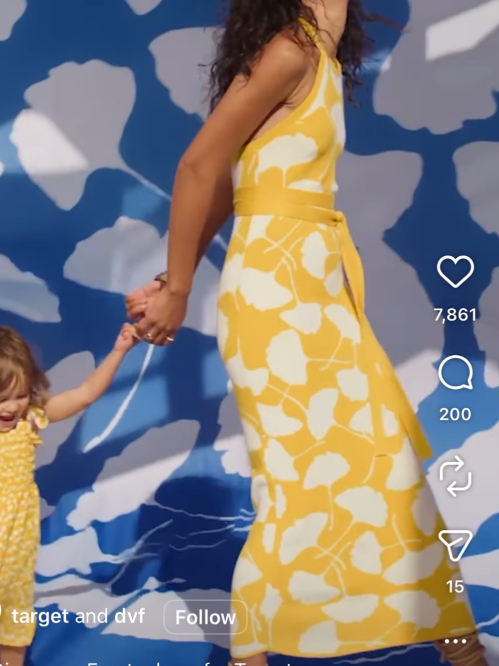 NWT - DVF x Target Yellow & White Halter Maxi Dress
